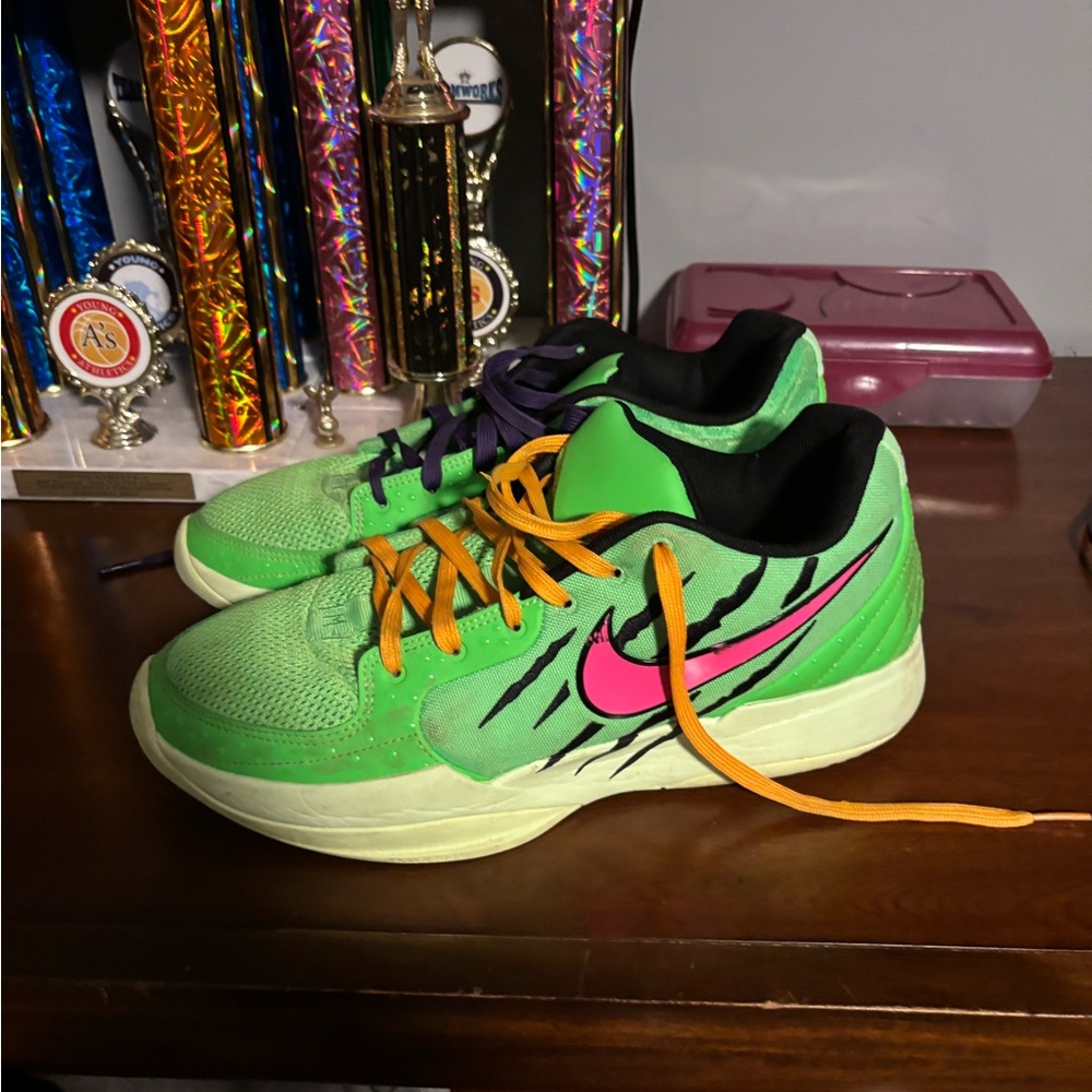 Ja Morant Nike Lime Green and Pink Sneakers